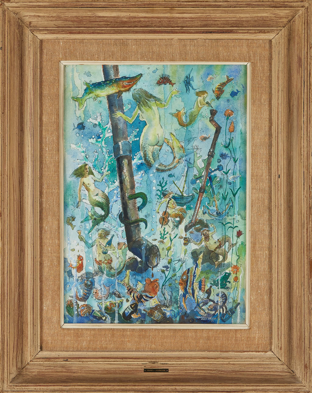 JOHN HAAVS JOHNSON (1915-1968). Havsdjup, watercolour on paper, signed ...