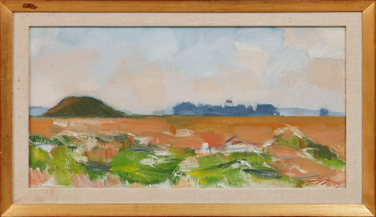 ANSGARIUS BÖRJESSON. "Hedlandskap Vitaby", oil on canvas, signed.