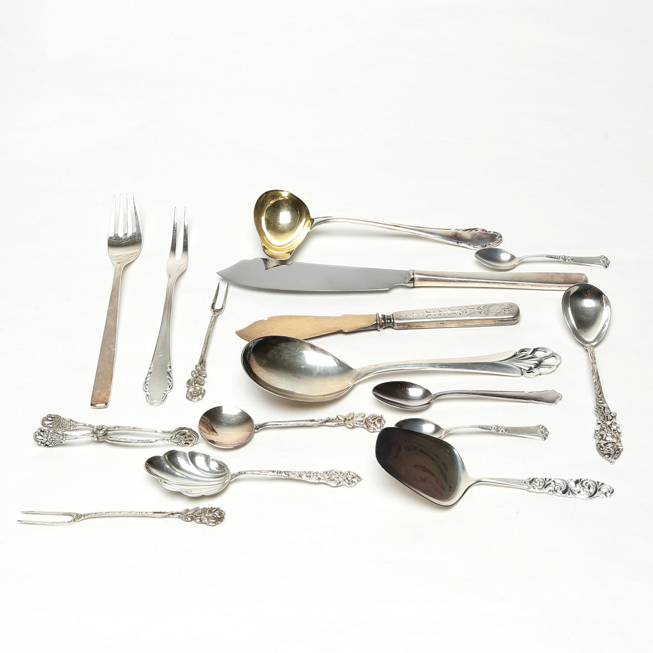 BESTICK, silver, 16 delar.