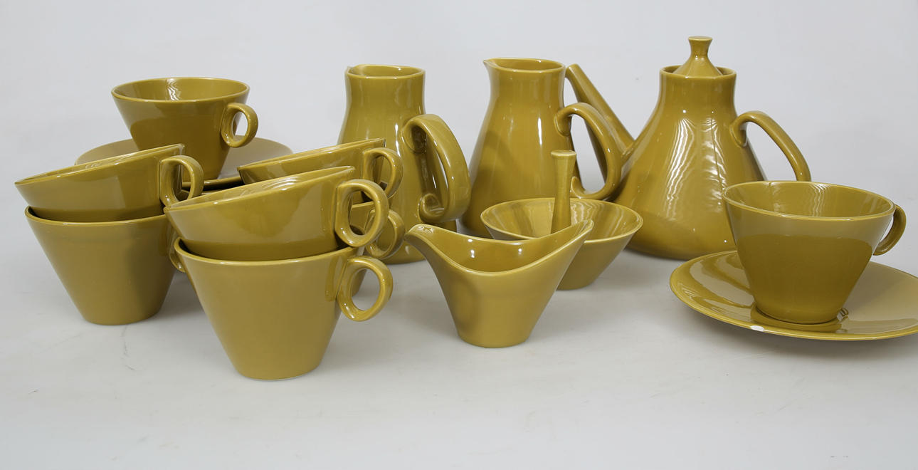 TESERVIS, flintgods, "Siam", 24 delar, Stig Lindberg, Gustavsberg.