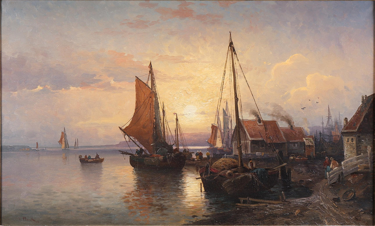 JOSEF PLANK. Månskenslandskap.