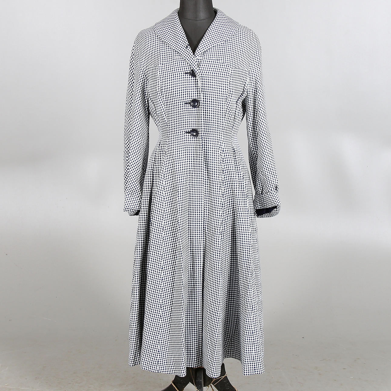 KAPPA, pepitarutig, fodrad, modell "Alva", LaBelle Modell, 1940/50-tal. Strl 42.