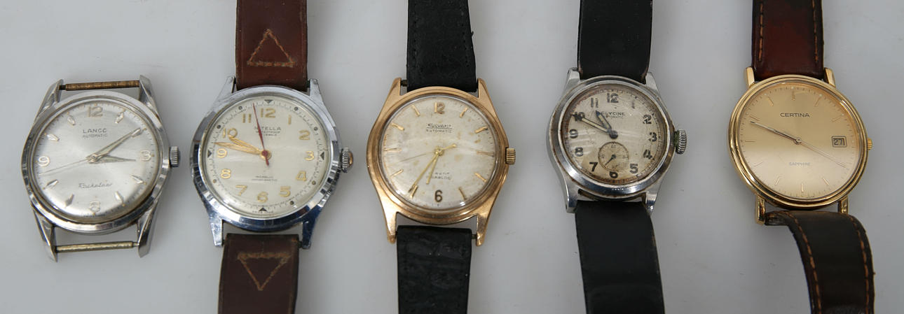 ARMBANDSUR, herr, 5 stycken, bland annat Certina.