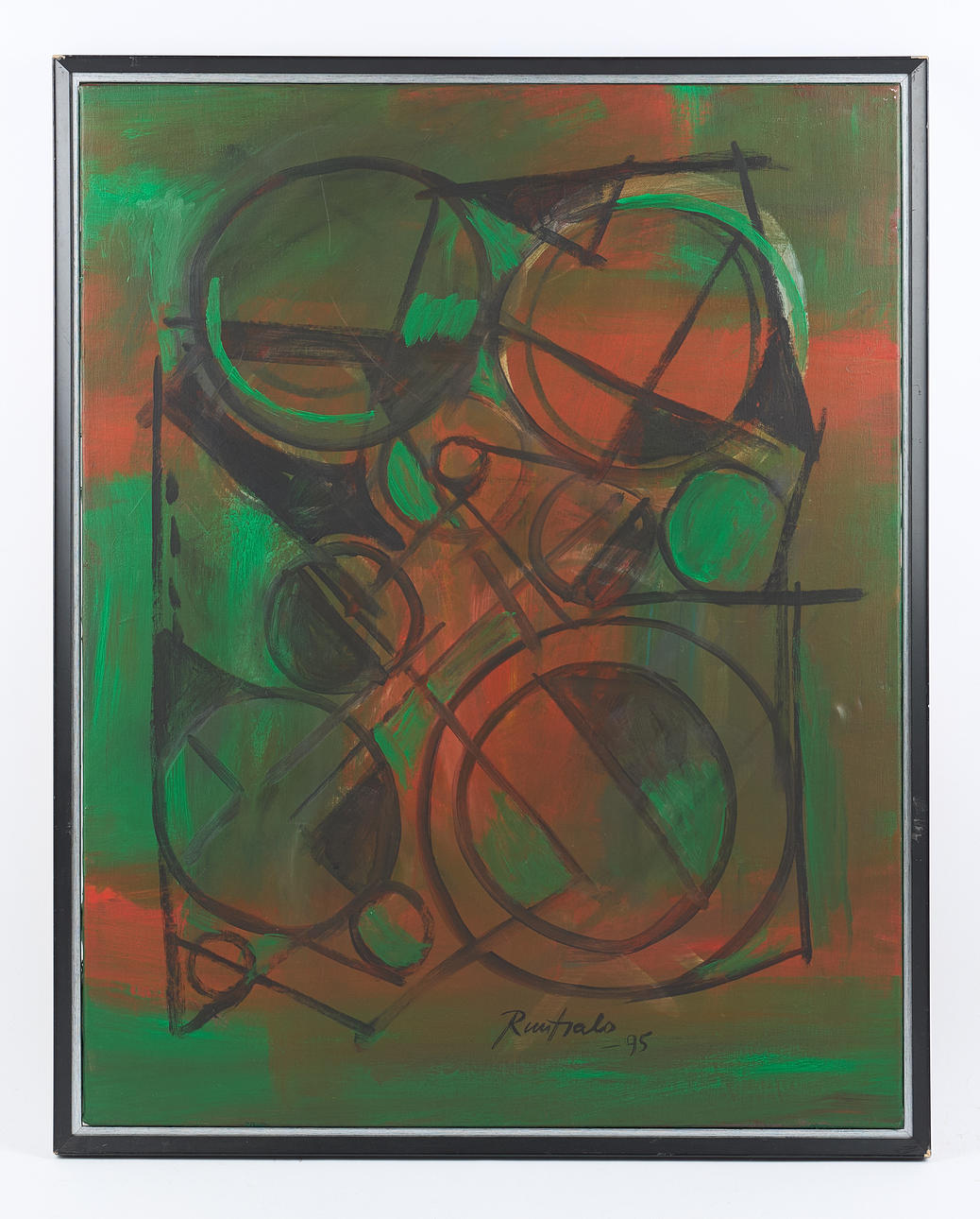 EINO RUUTSALO. “Circle group”, signed and dated -95, acrylic on canvas.