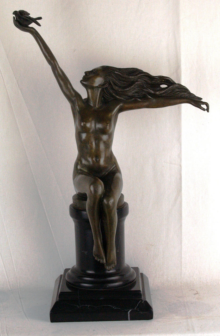 AMEDEO GENNARELLI. The Carrier Pigeon, Bronze.