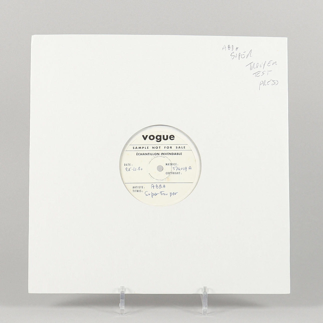TEST PRESS ABBA Super truper, 1980.
