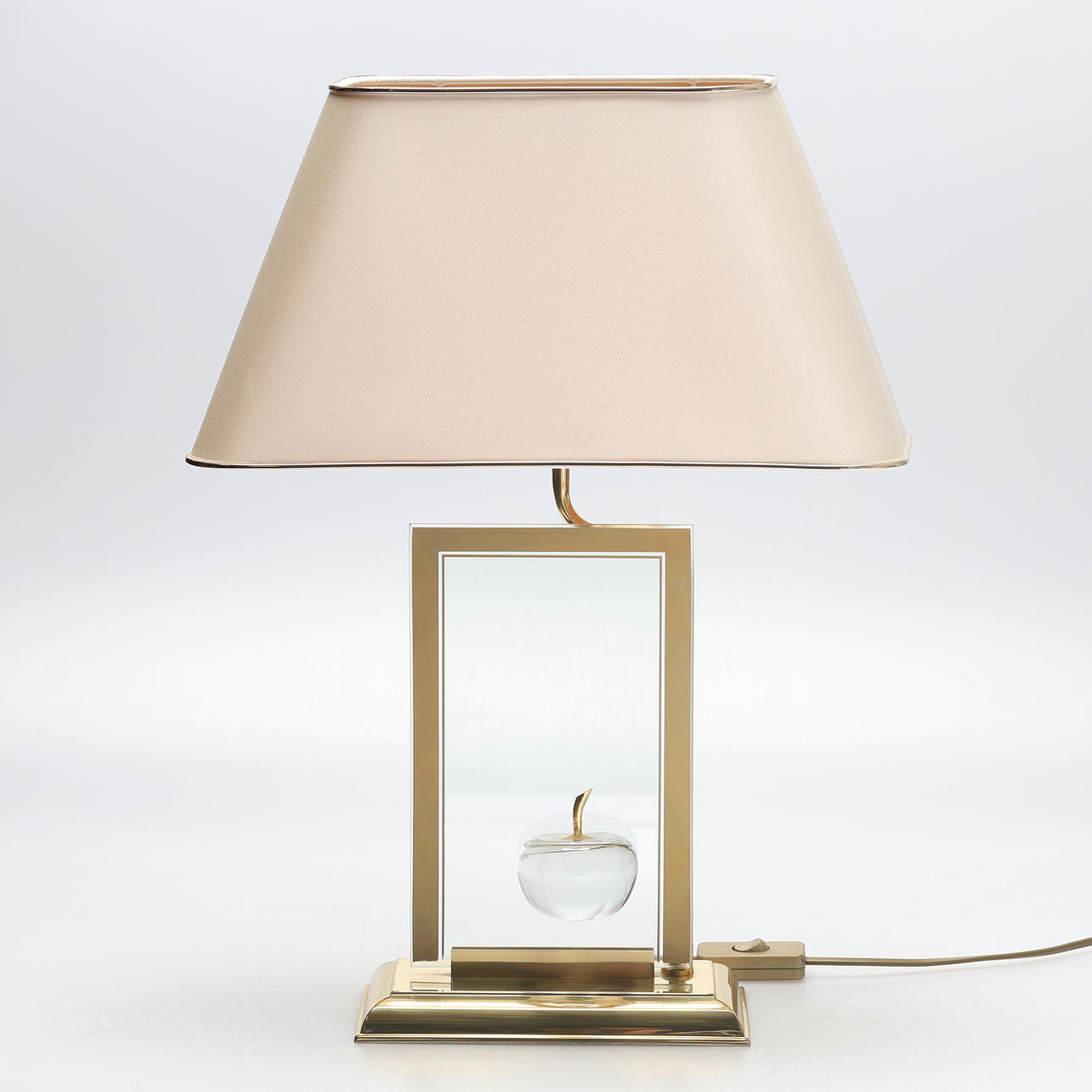 BORDSLAMPA, le Dauphin, glas, mässing.