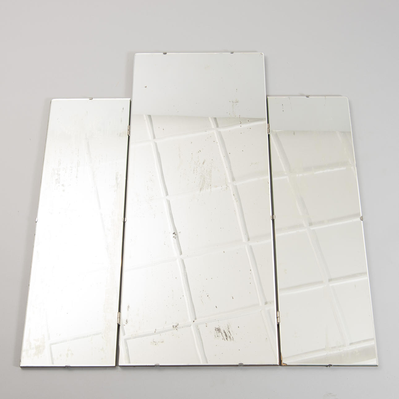 SPEGEL, 3-delar, vikbar, teak, 1950/1960-tal.