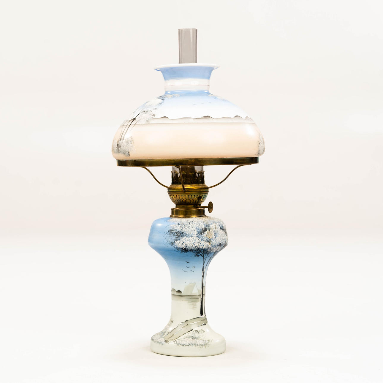 TABLE KEROSENE LAMP, painted.