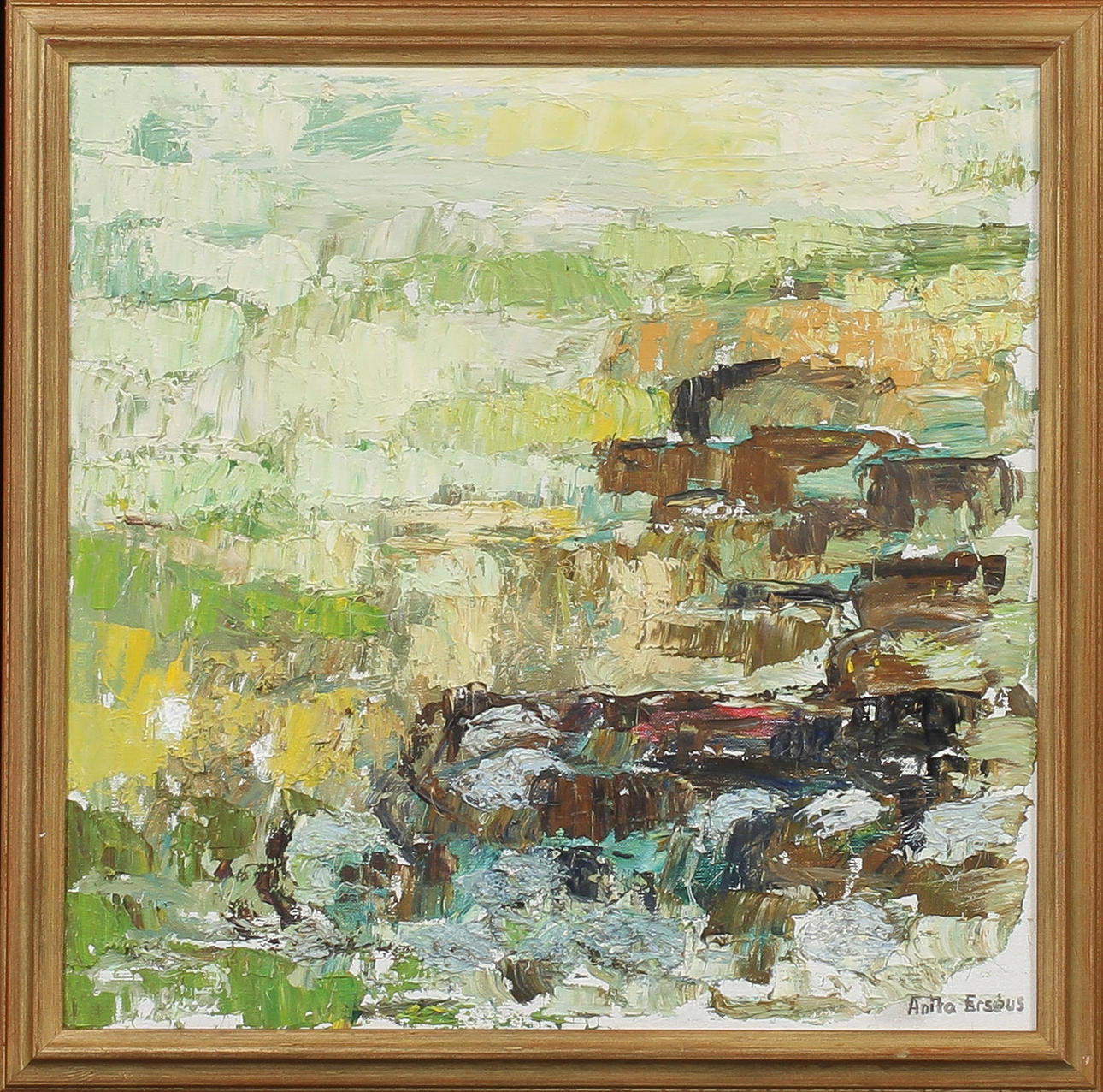 ANITA ERSÉUS. "Vattentrappa, Dalsland", olja på duk, signerad.