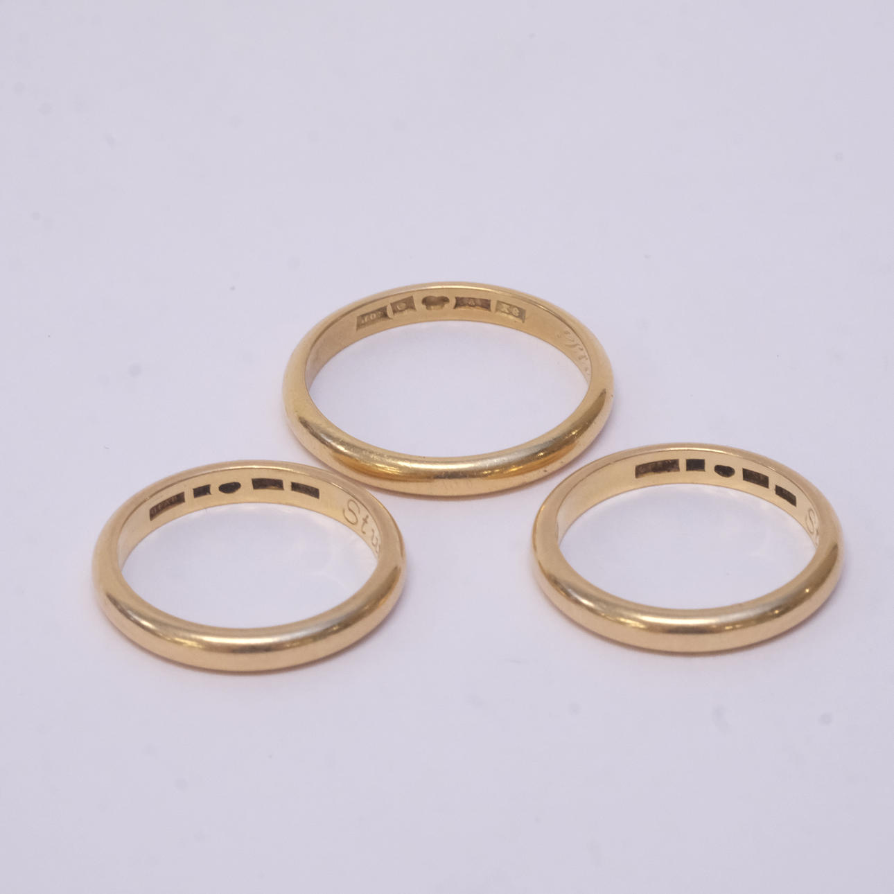 TRE RINGAR, 18K GULD.