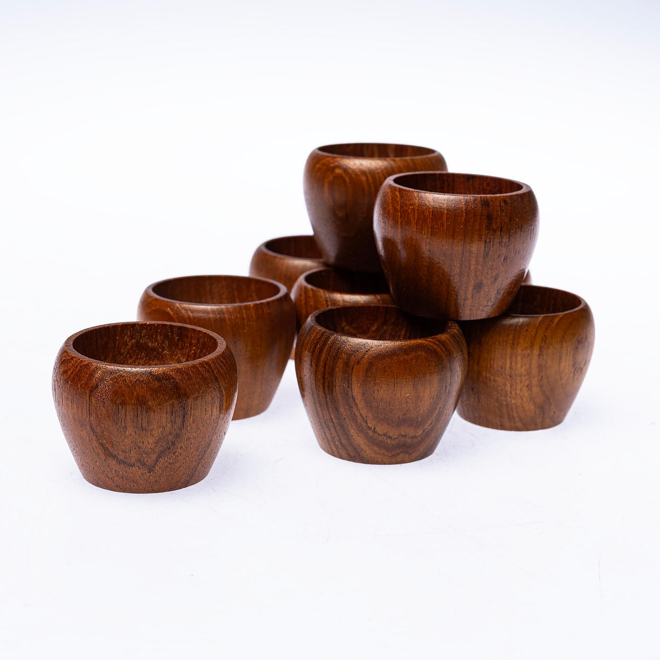 ÄGGKOPPAR, 9 st teak, Karl Holmberg.
