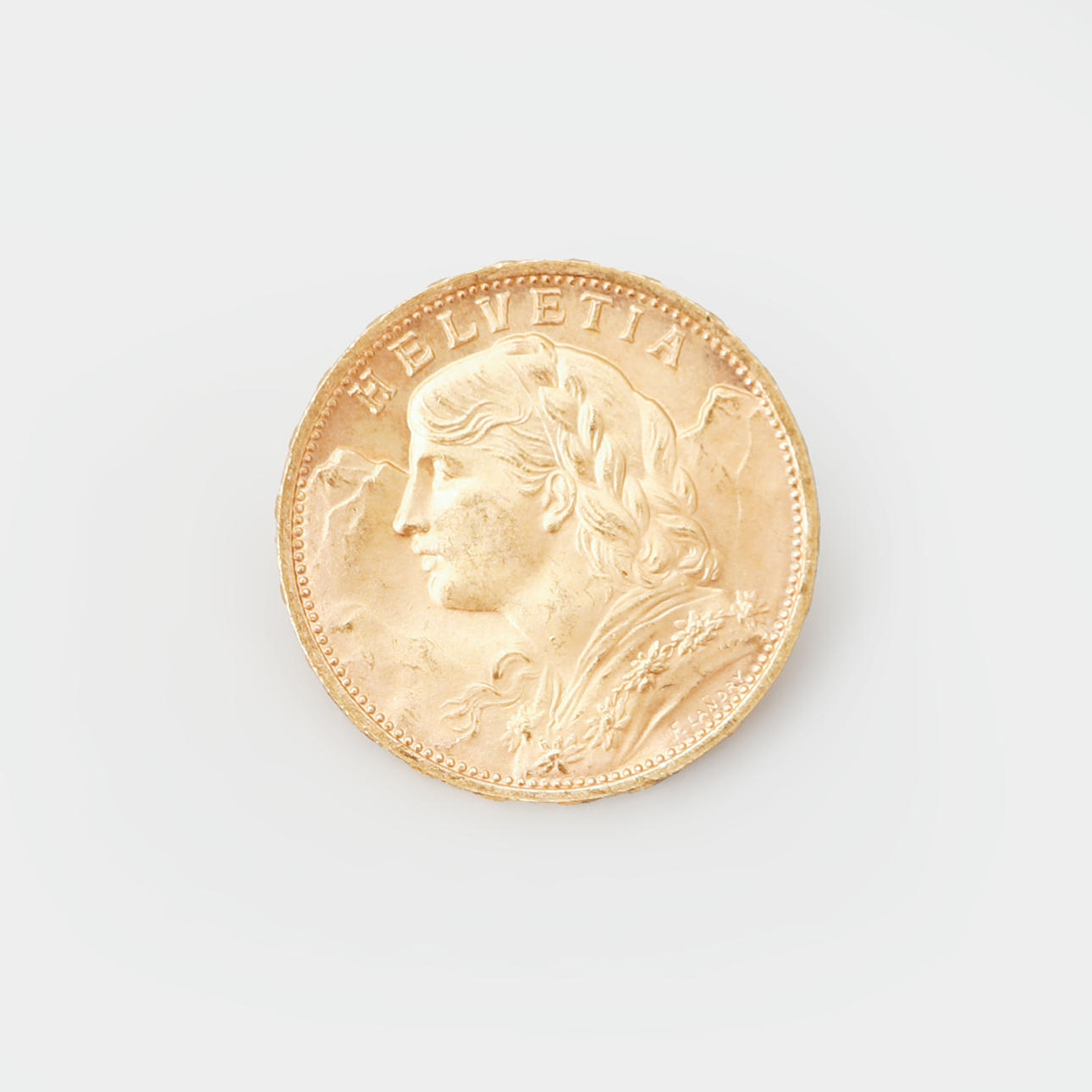 GULDMYNT, 20 francs, Schweiz, 1927.