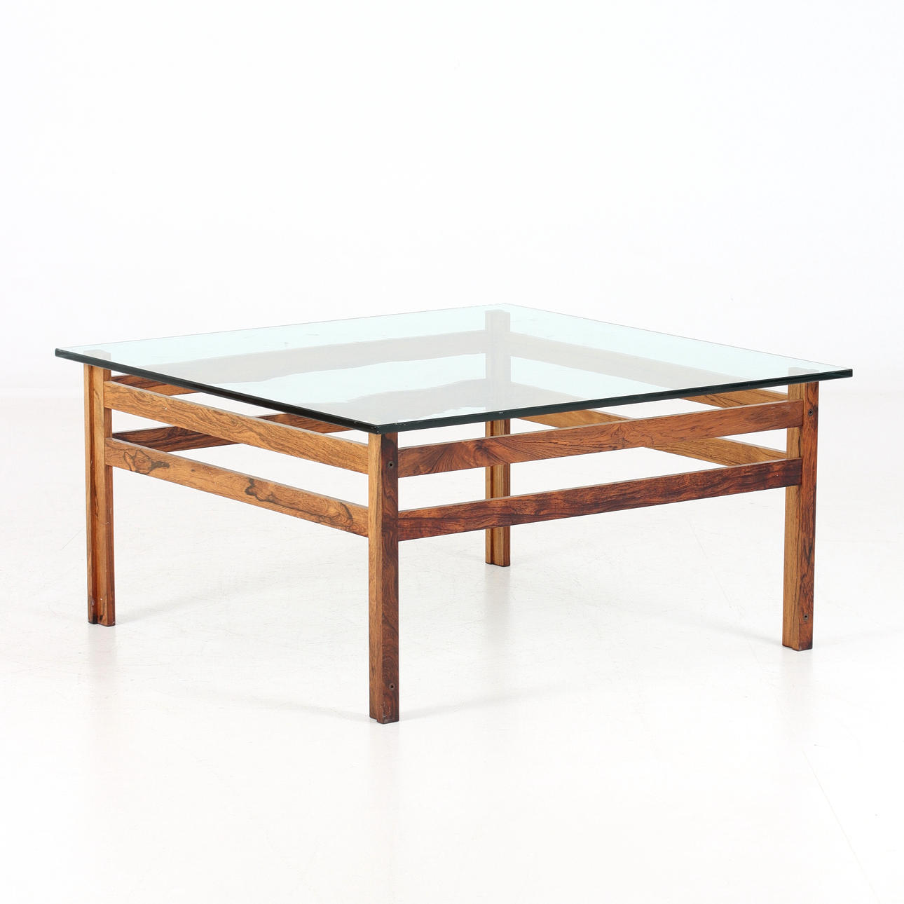 SOFFBORD, glas, jakaranda. 1960/70-tal.