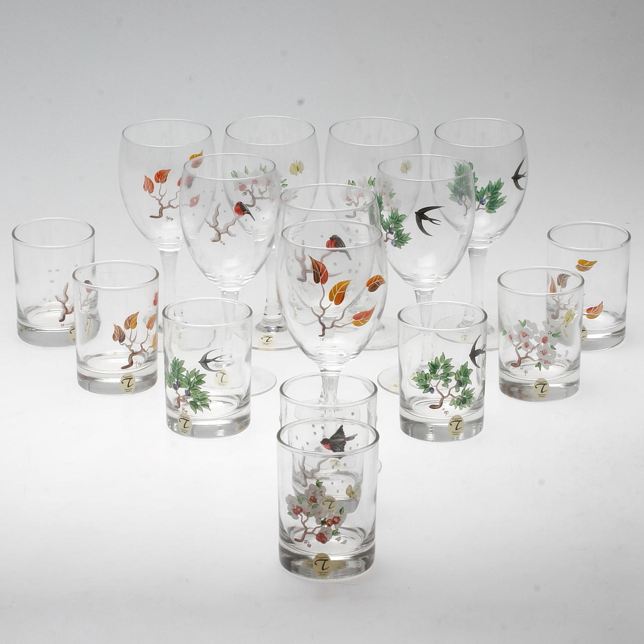 GLASSERVISDELAR, 16 delar, Tingsgården, Eskilstuna.