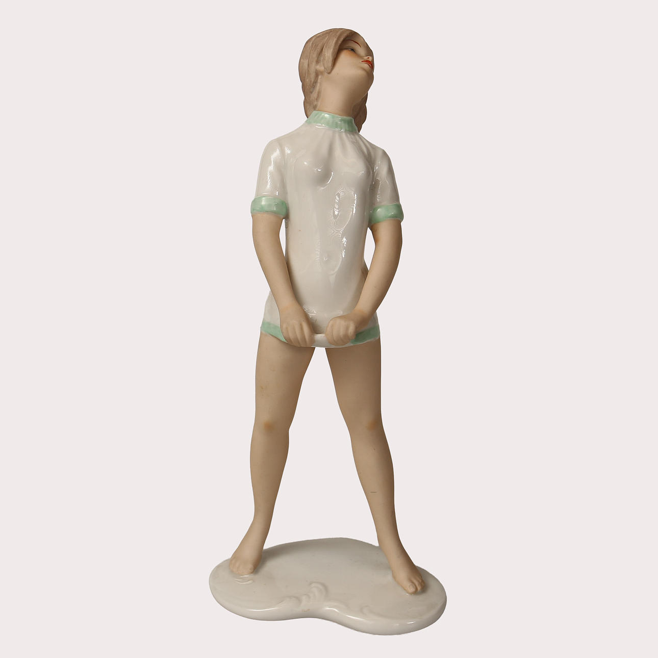 FIGURIN, Porslin, stående kvinna, Wallendorf.