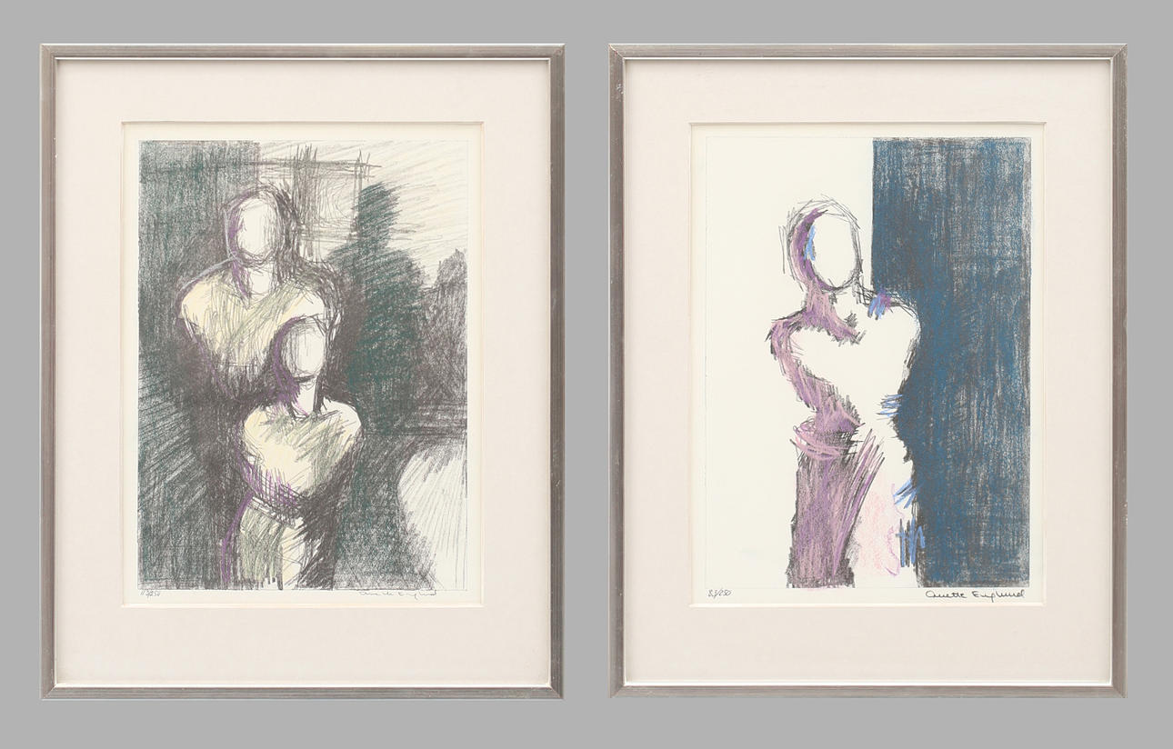 ANETTE ENGLUND. Modeller, 2 st, litografier nr 83/250 och 113/250, signerade.