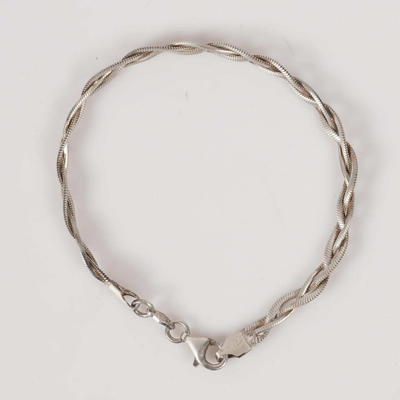 ARMBAND, flätad länk, sterlingsilver.