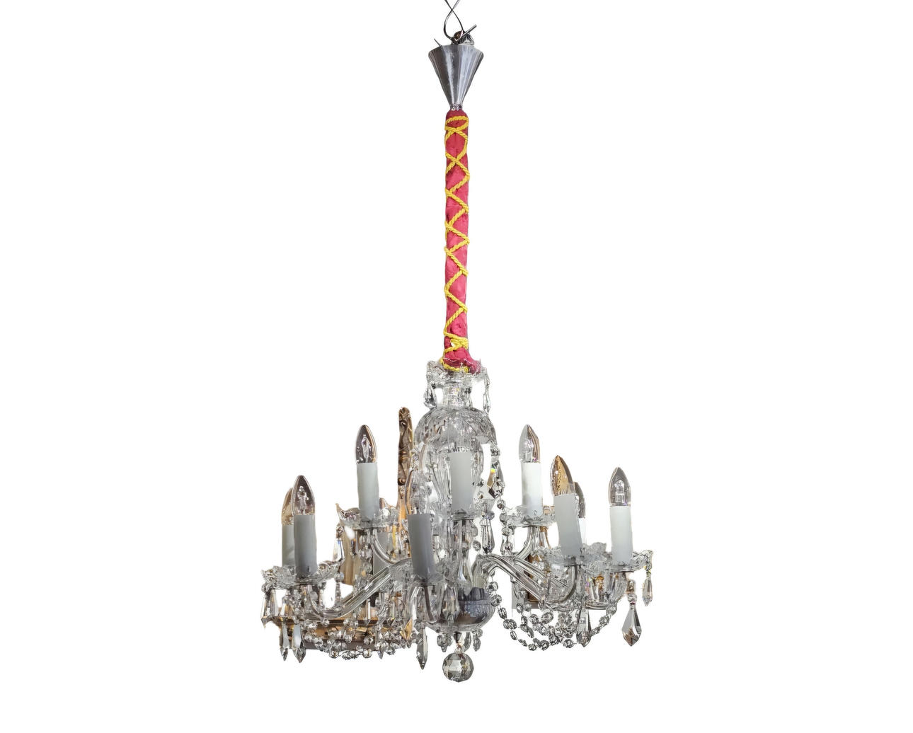 Bohemian crystal ceiling light.