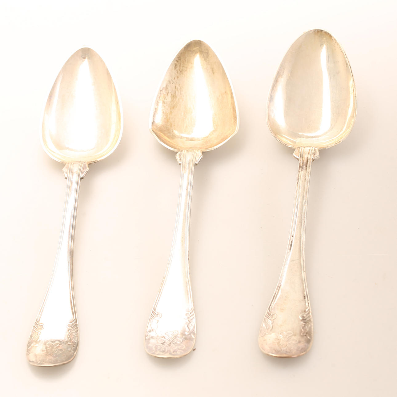 SKEDAR, 3 stycken, silver 1800-tal.