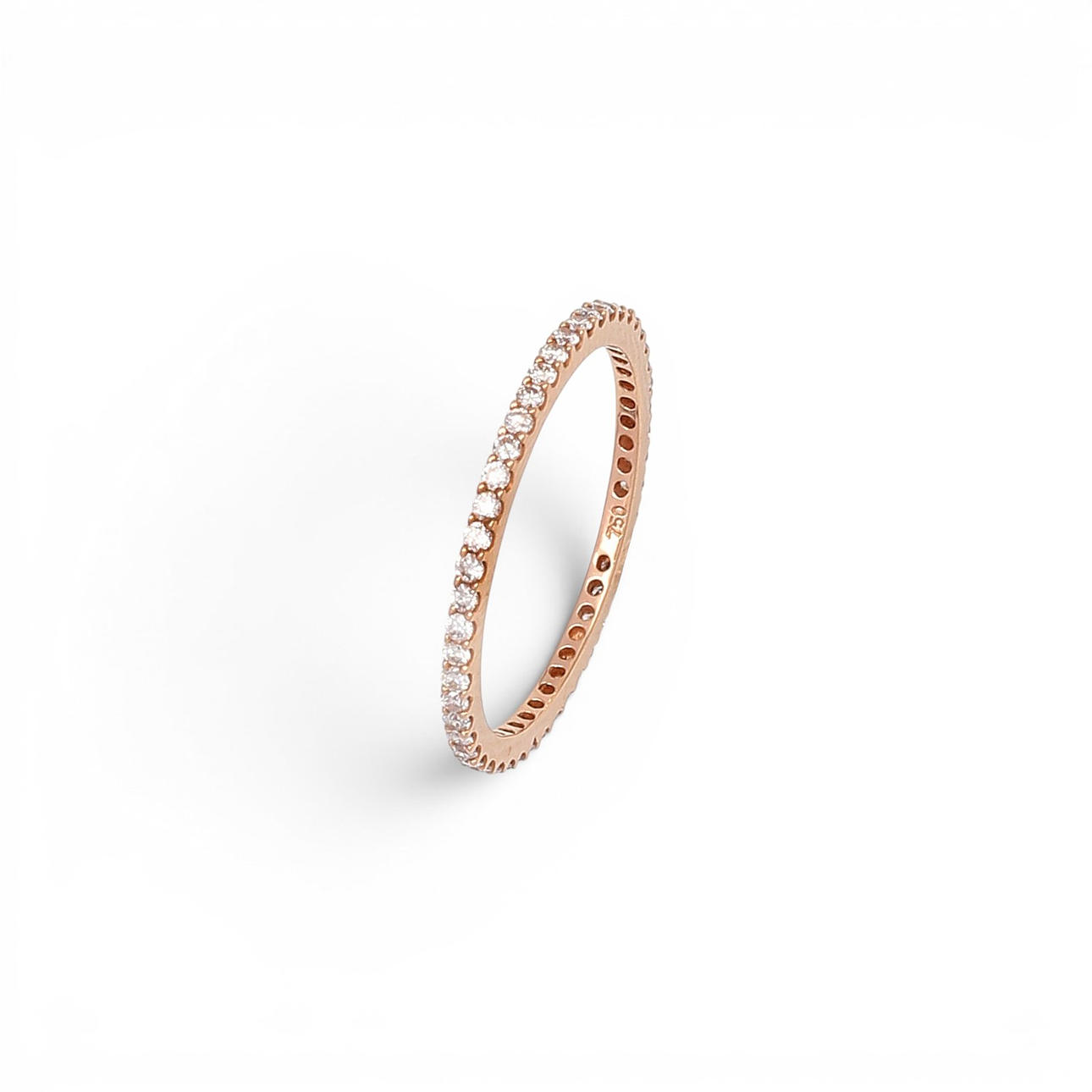 Rose gold and diamonds wedding ring.