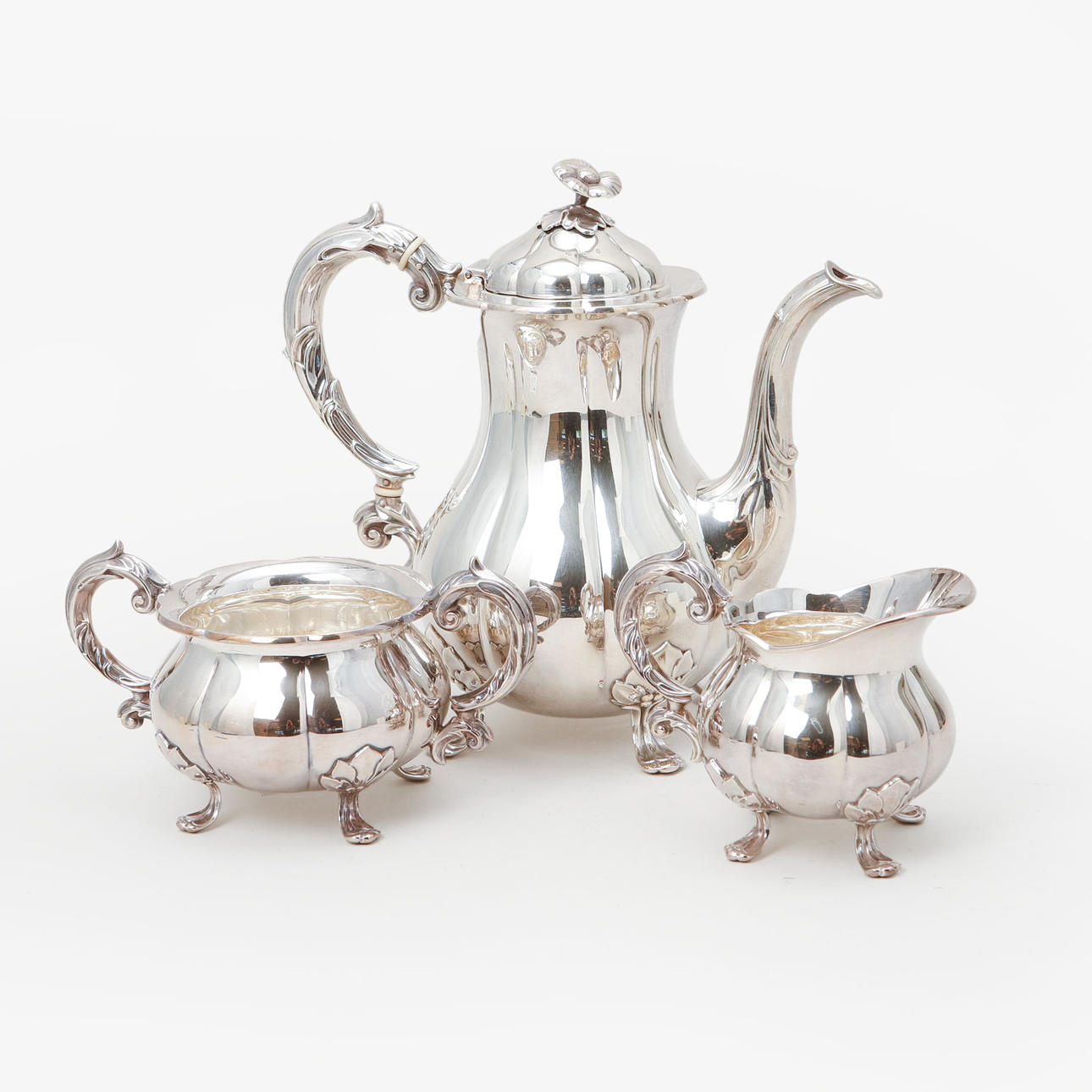 KAFFESERVIS, 3 delar, silver. Cohr Danmark, vikt ca 830 gram.