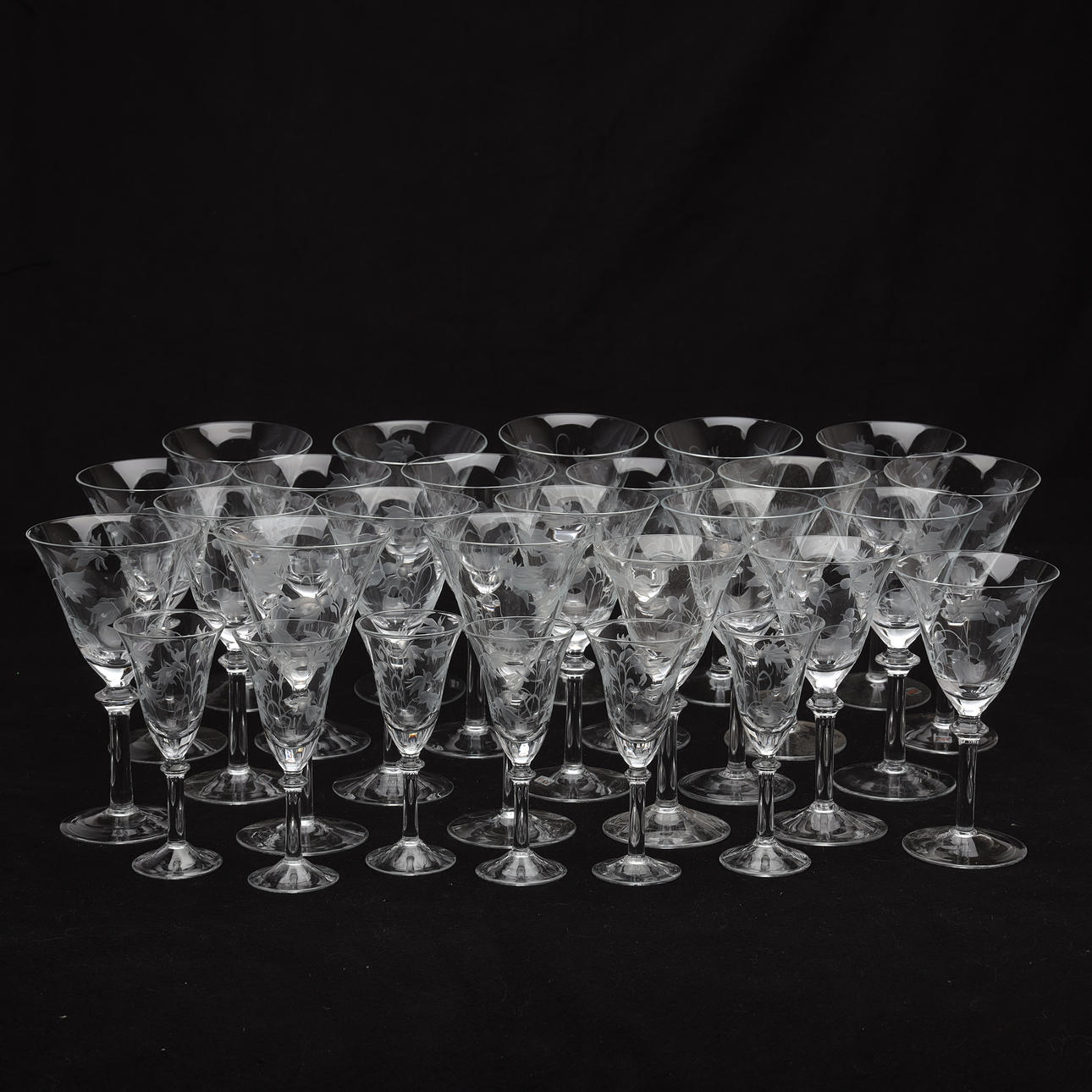 GLASSERVIS, 28 delar, "Blåklocka", Duka.