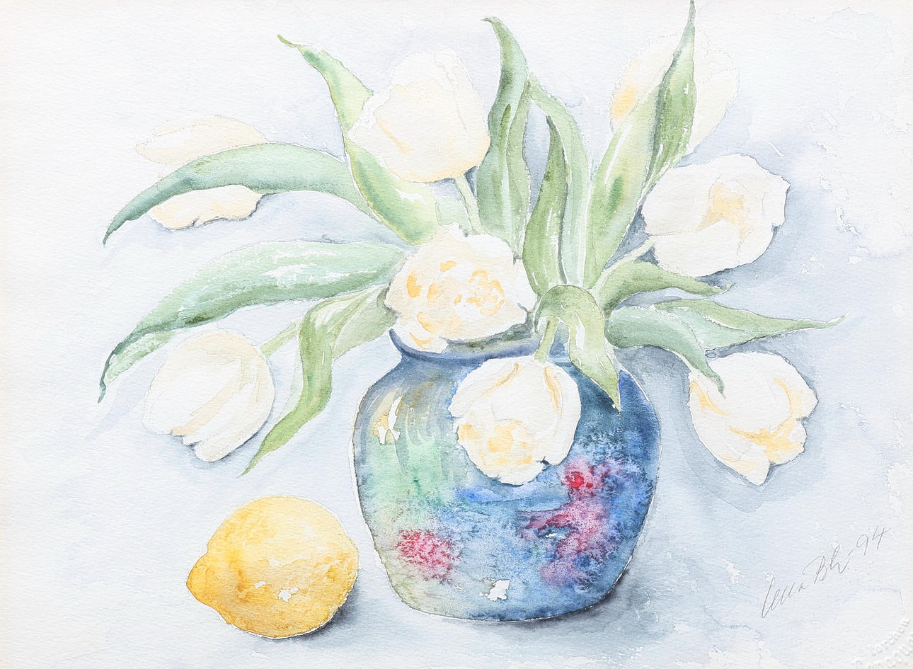 ULLA B. LAGERQVIST. Watercolour painting signed, dated -94.