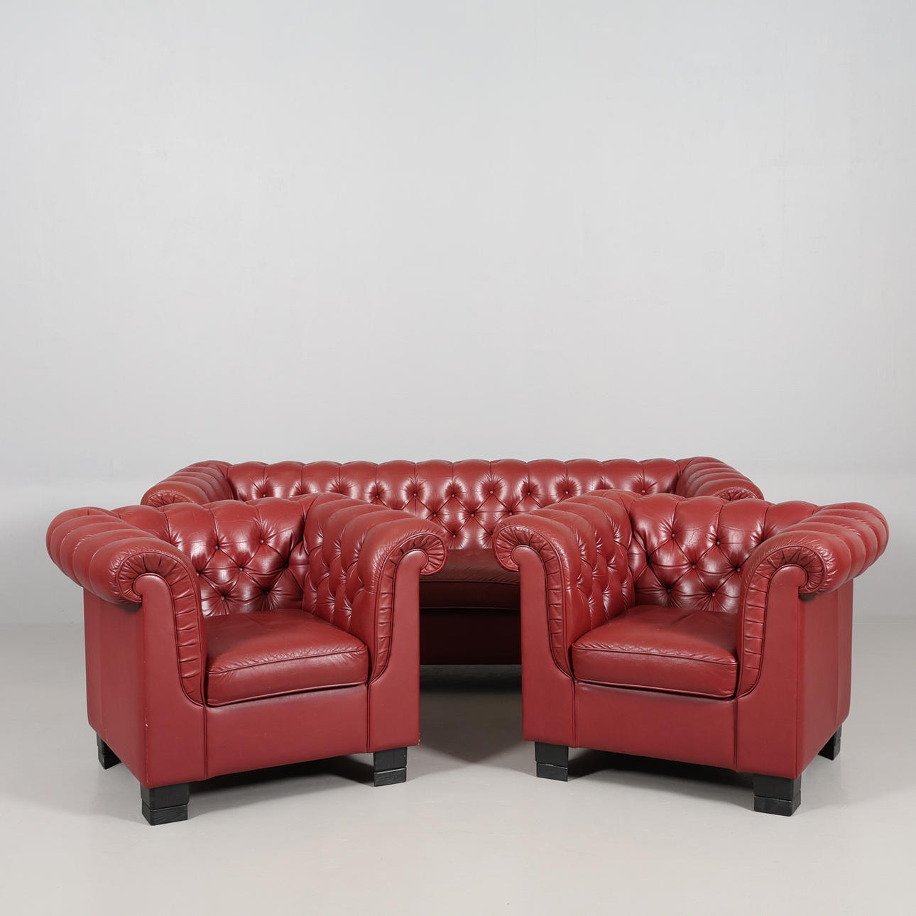 SOFFGRUPP, 3 delar, Chesterfieldstil.