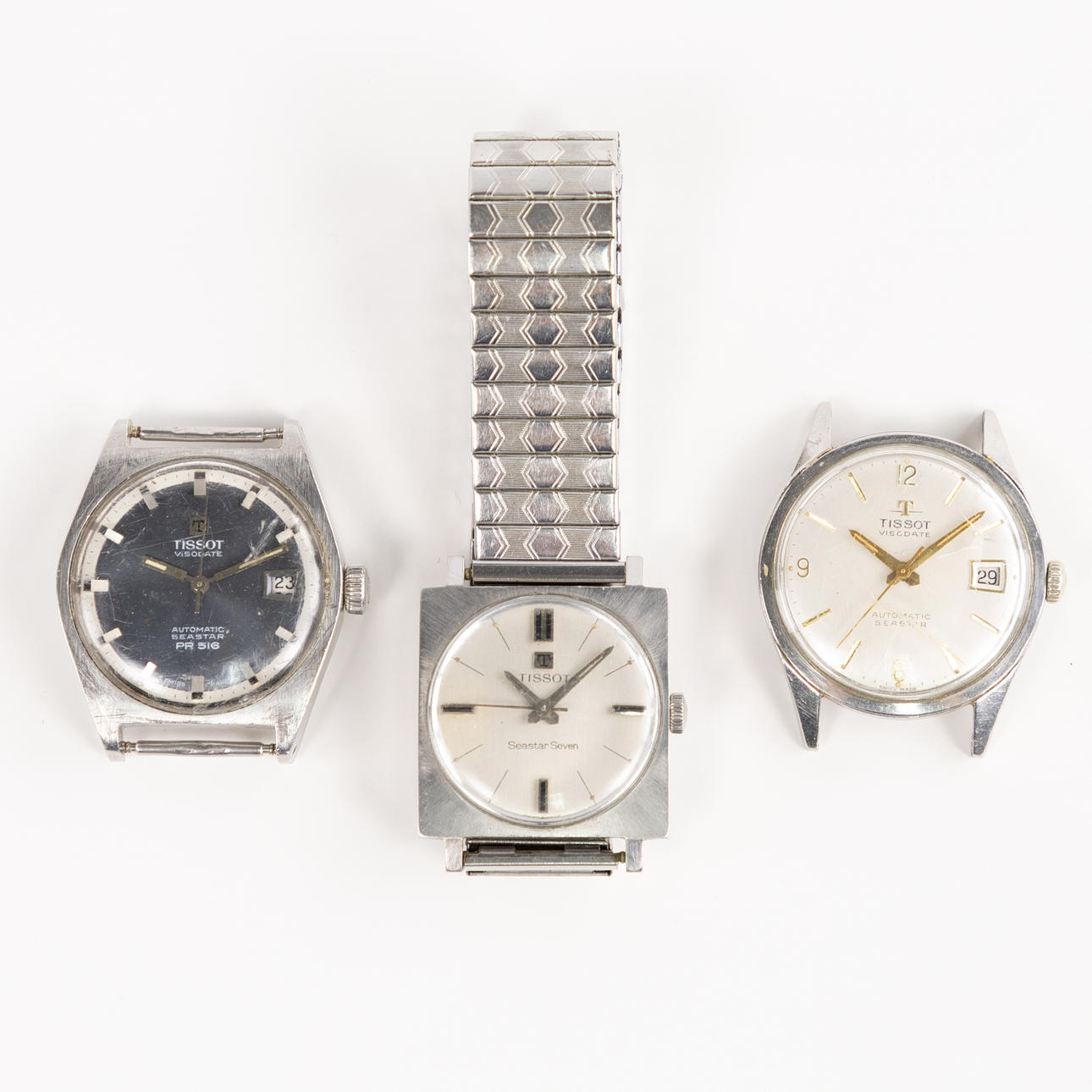 TISSOT, 3 st, största 34 mm.