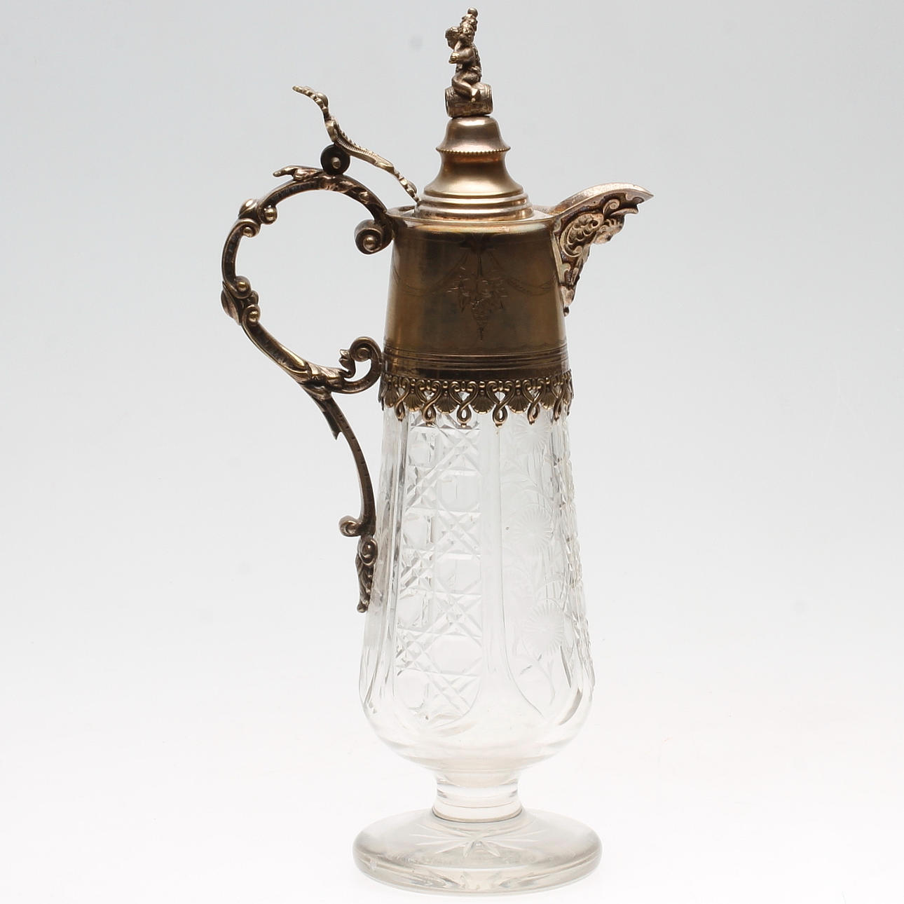 VINKANNA, glas och nysilver, nyrenässans, omkring 1900.