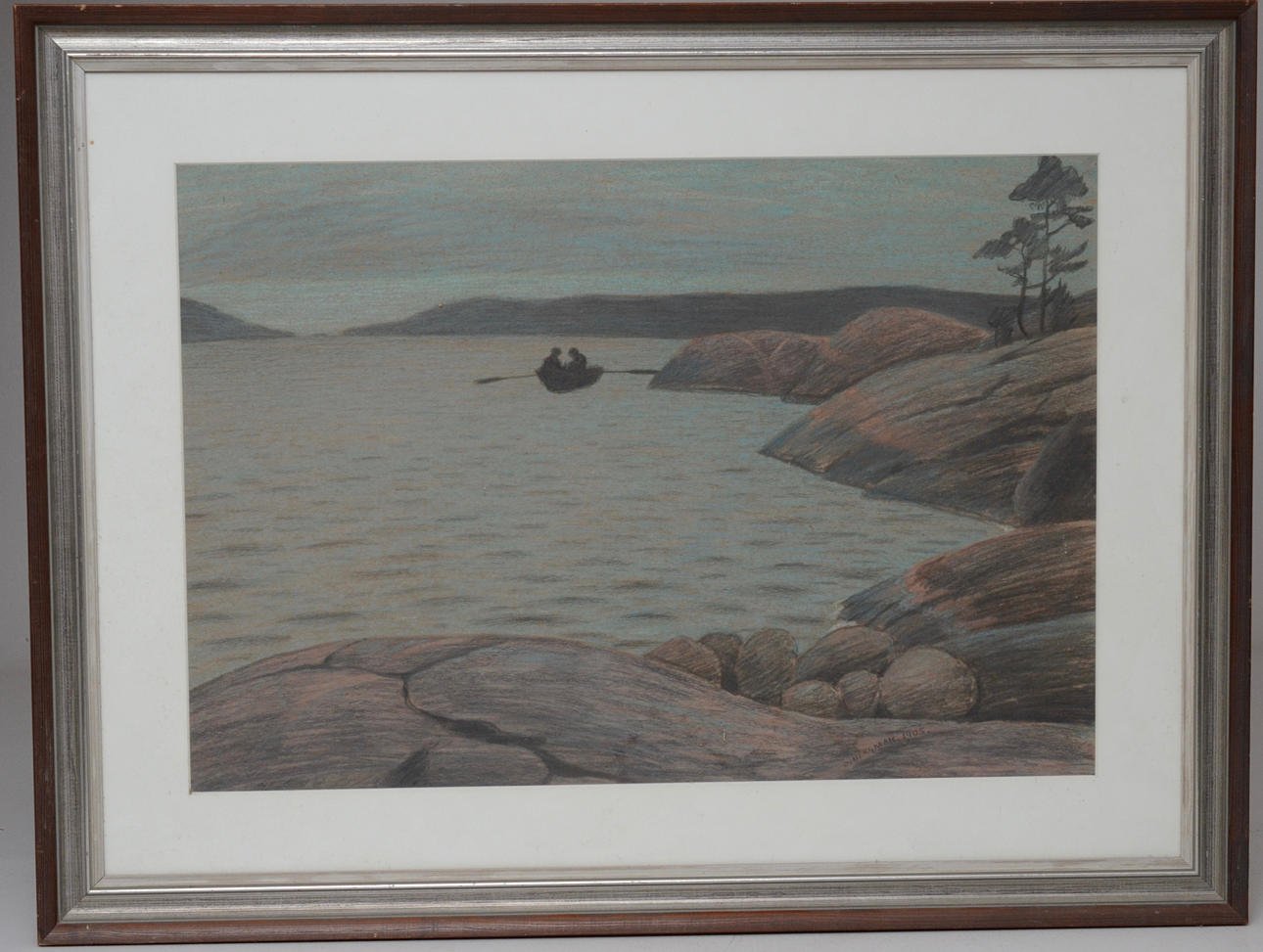 OSCAR BERGMAN. ROENDE FIGURER I MÅNLJUS.