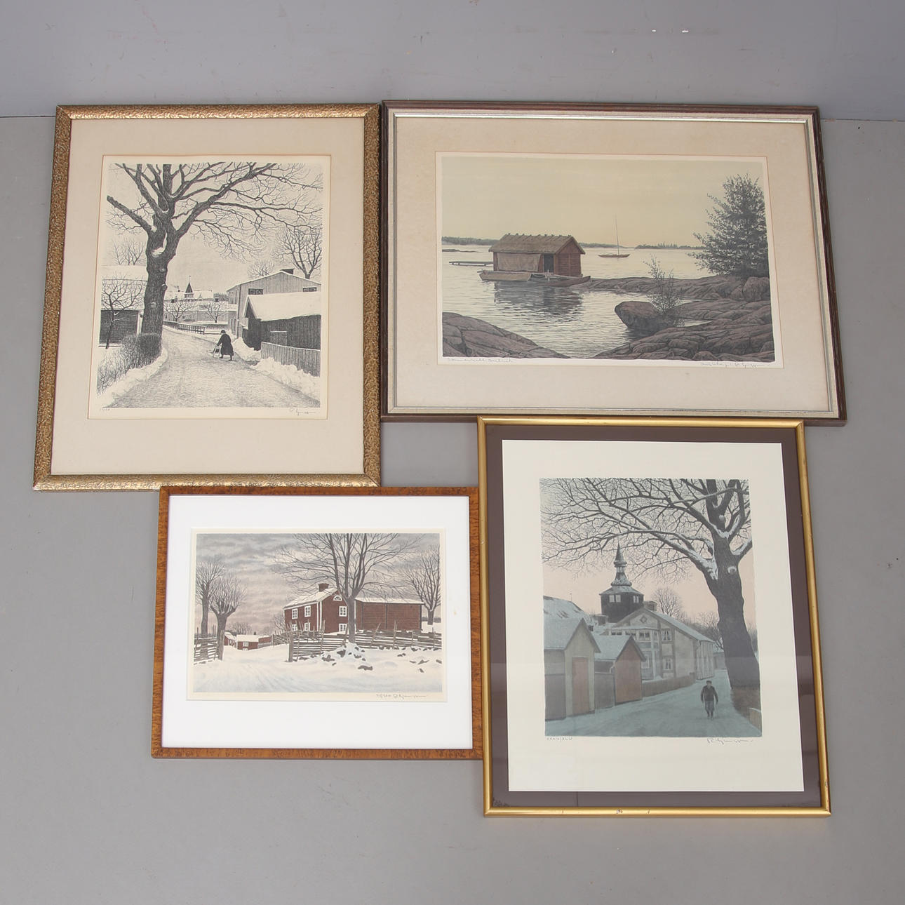REINHOLD LJUNGGREN. Lithographs 4 pcs, signed and numbered.