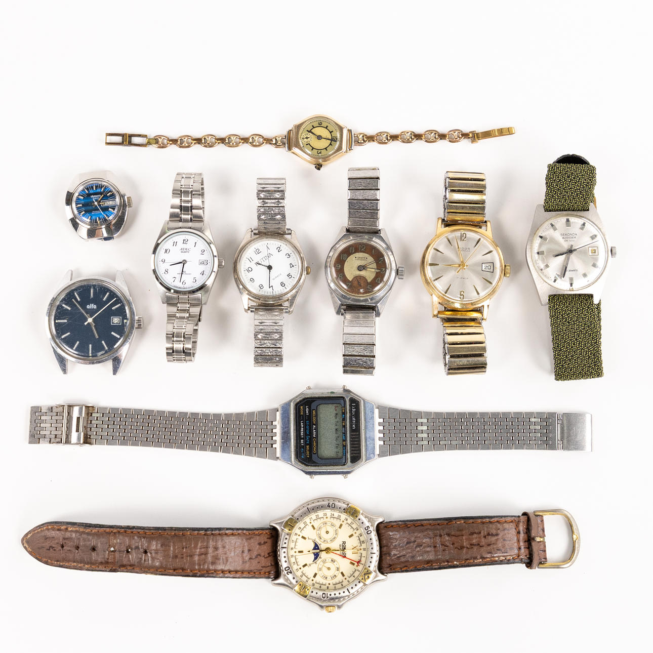 ARMBANDSUR, 10 st, största 43 mm.