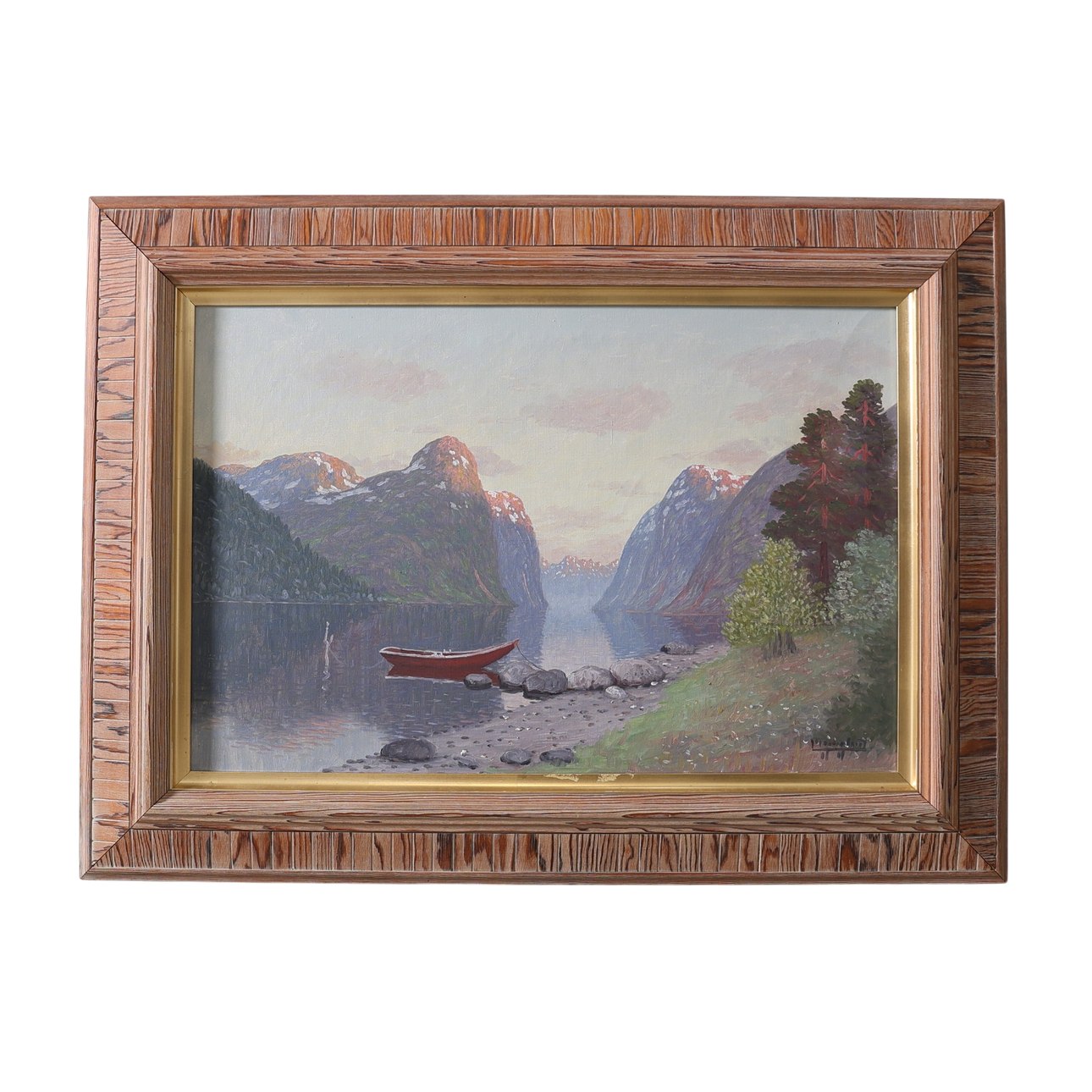 OIDENTIFIERAD KONSTNÄR. "Eikesdal, Romsdalen", olja på duk, signerad.