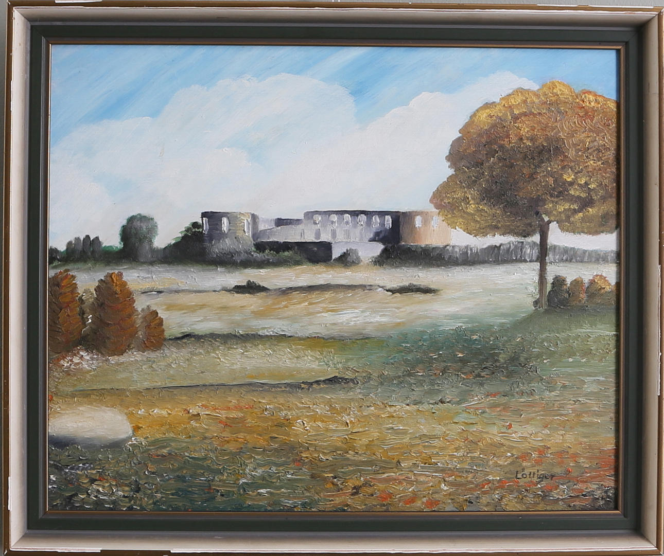 OIDENTIFIERAD KONSTNÄR. Borgholms slott, olja på pannå, signerad Löttiger.