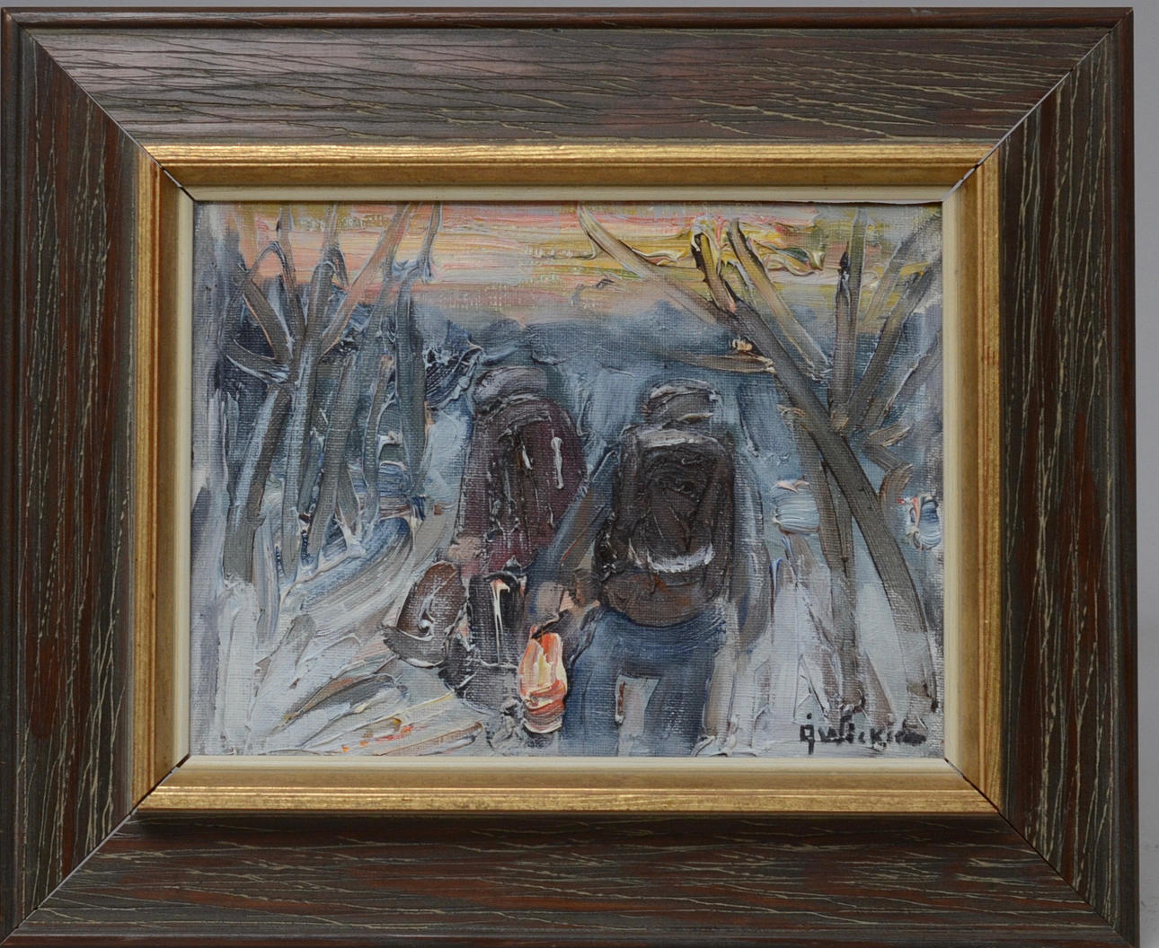 ÅKE WICKSTRÖM. FIGURER i VINTERLANDSKAP.