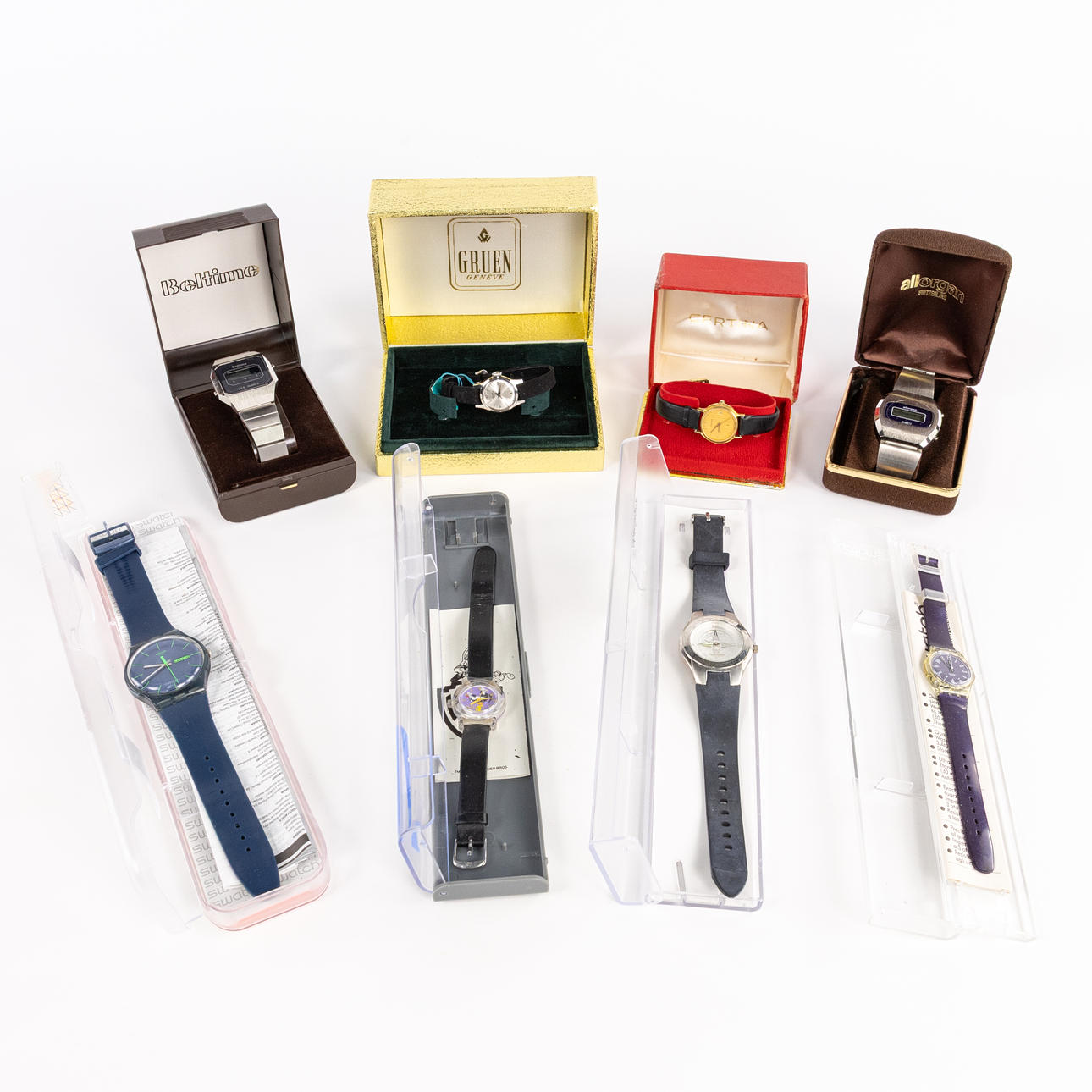 ARMBANDSUR, 8 st, bl a Gruen, Swatch.