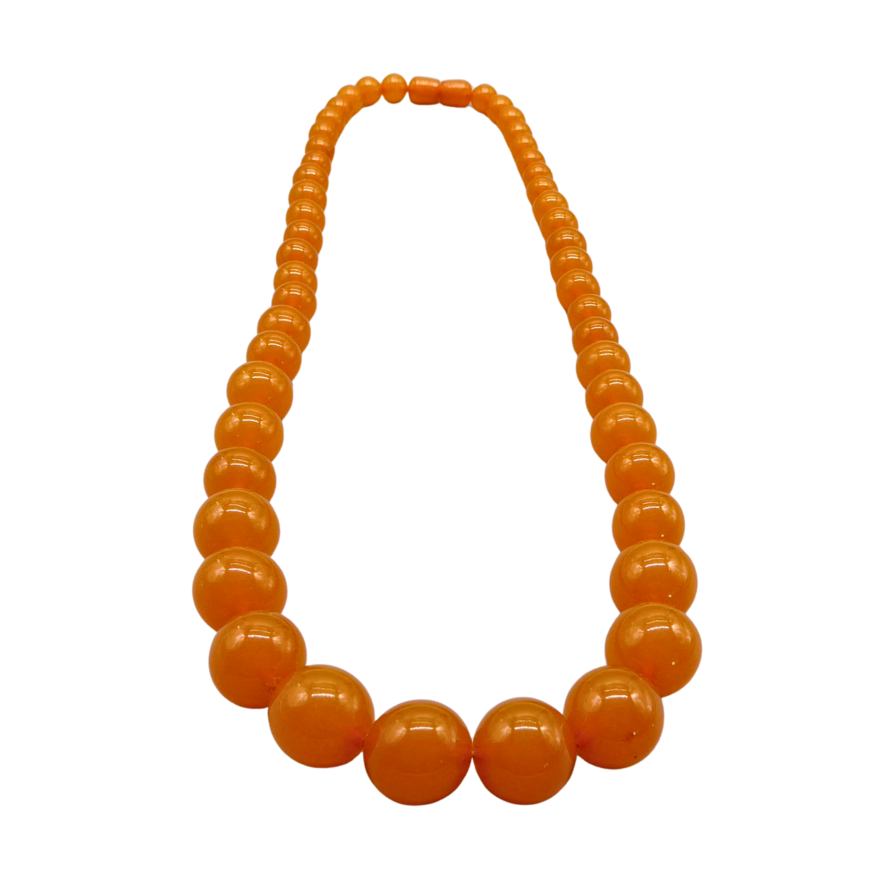 AMBER NECKLACE WITH SCREW CLASP.
