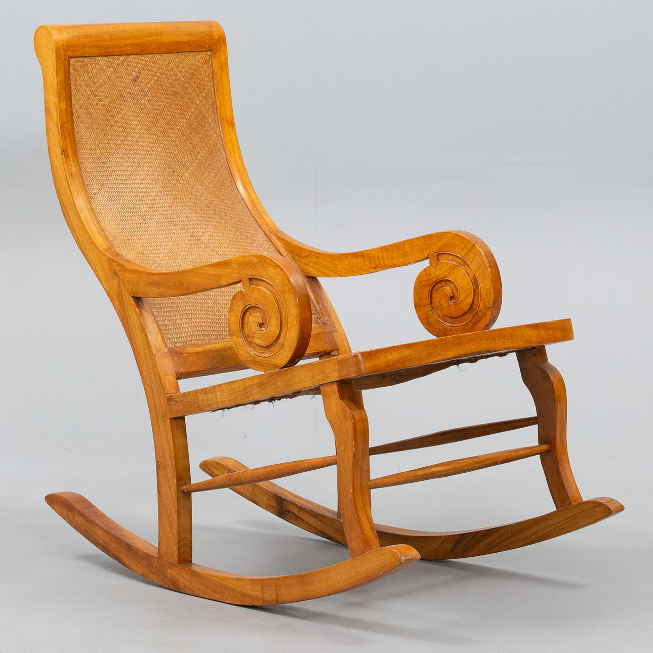 Chinese rocking chair with woven back and seat. Furniture - Armchairs ...