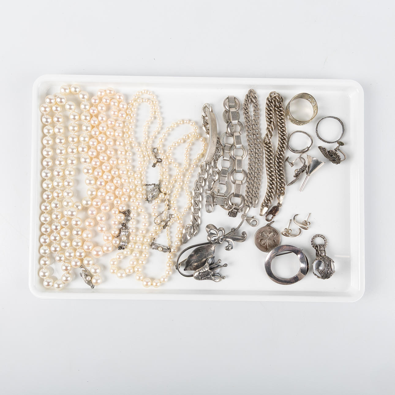 SAMLING SMYCKEN, silver, 18 dlr.
