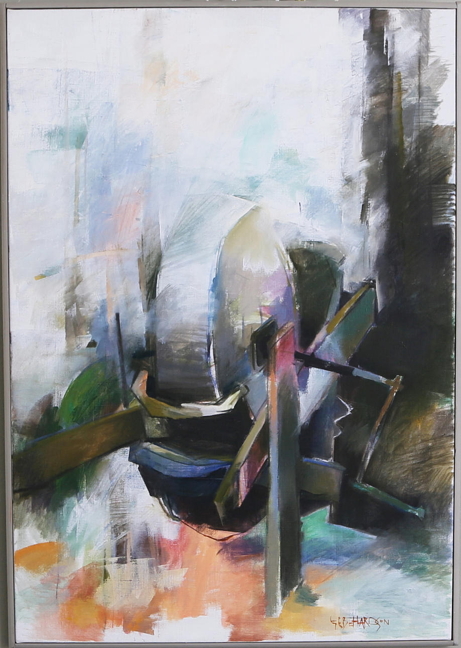 EBBE EBEHARDSSON. Slipsten, olja på duk, 1900-talets andra hälft.