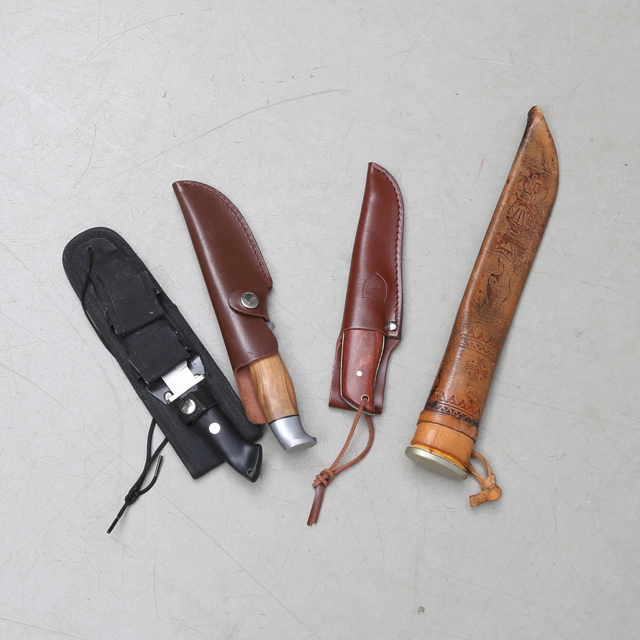 KNIVAR, 4 st, bl.a. Brusletto, 1900-/2000-tal.