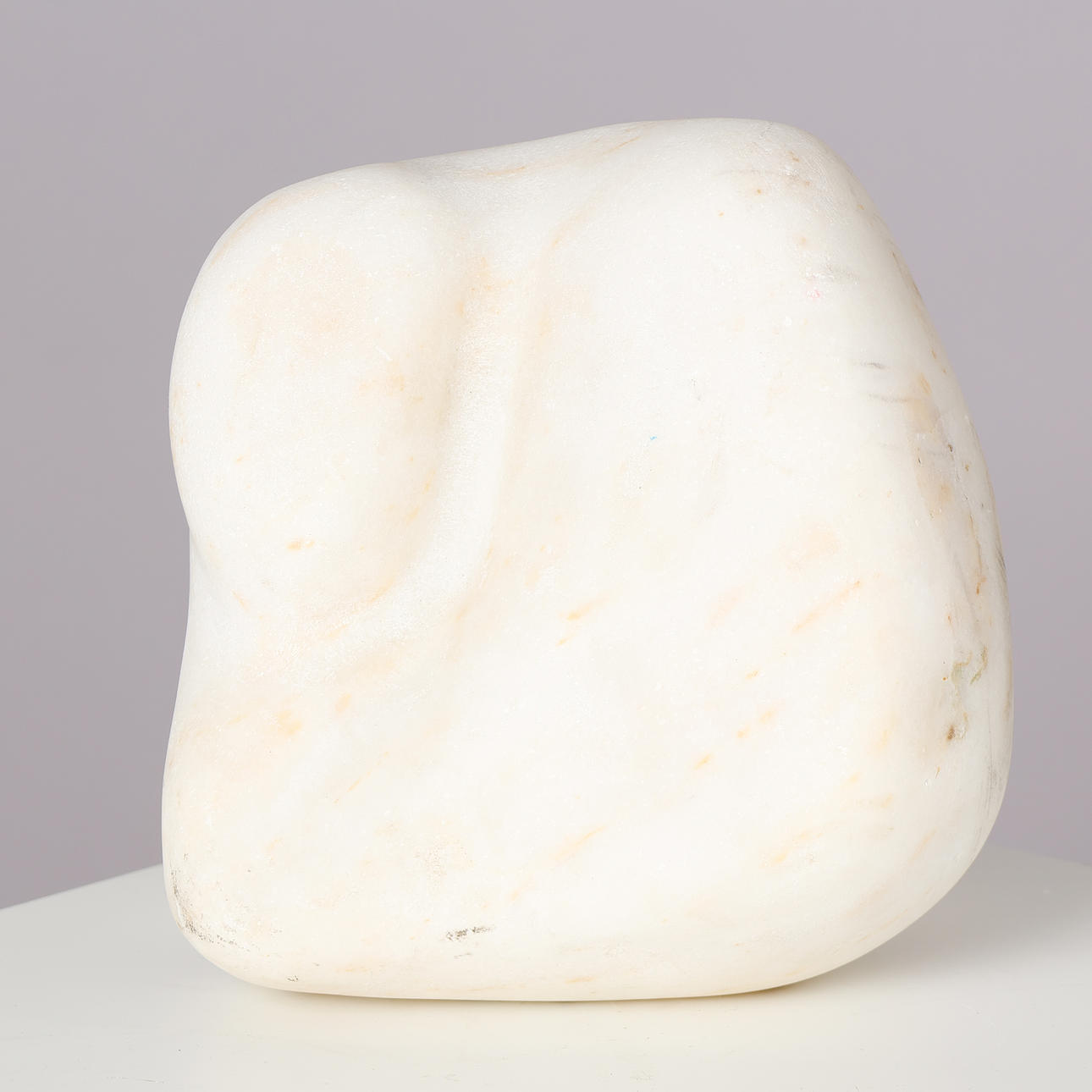 石木文　てふてふ　白　【未使用】 Organically shaped sculpture in white marble, unknown but