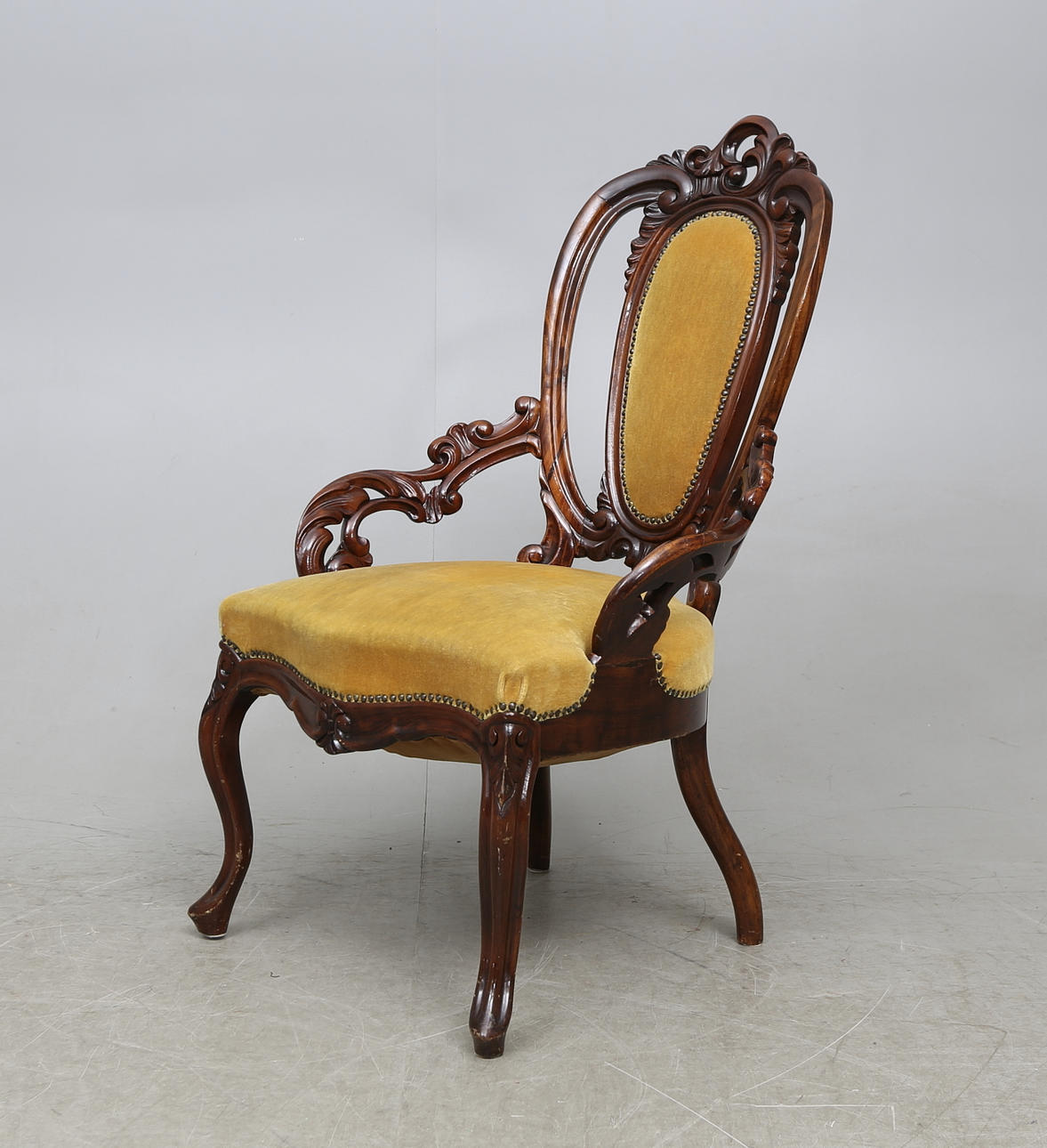 KARMSTOL, nyrokoko, sent 1800-tal.