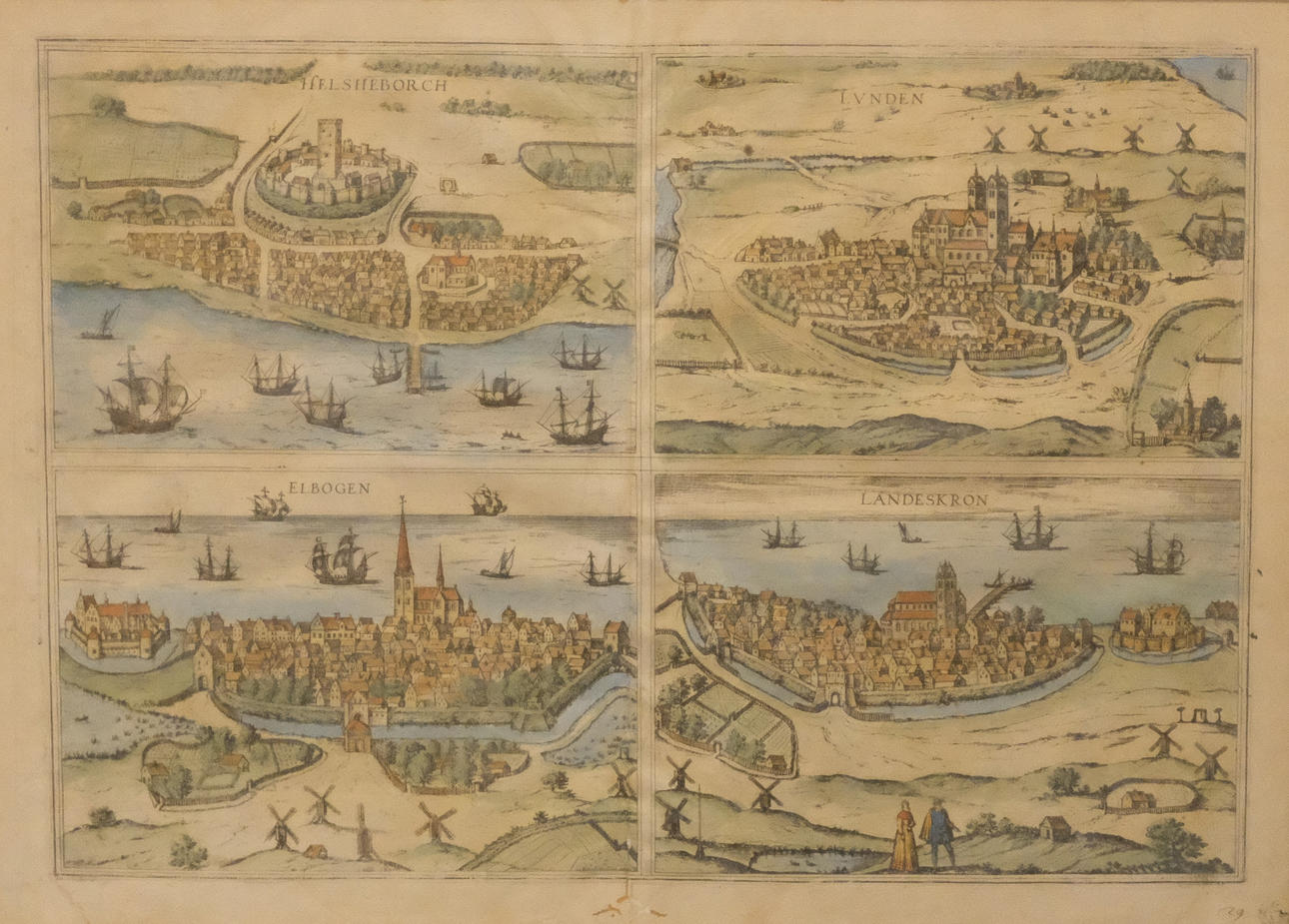 VY ÖVER HELSINGBORG, LUND, MALMÖ OCH LANDSKRONA.