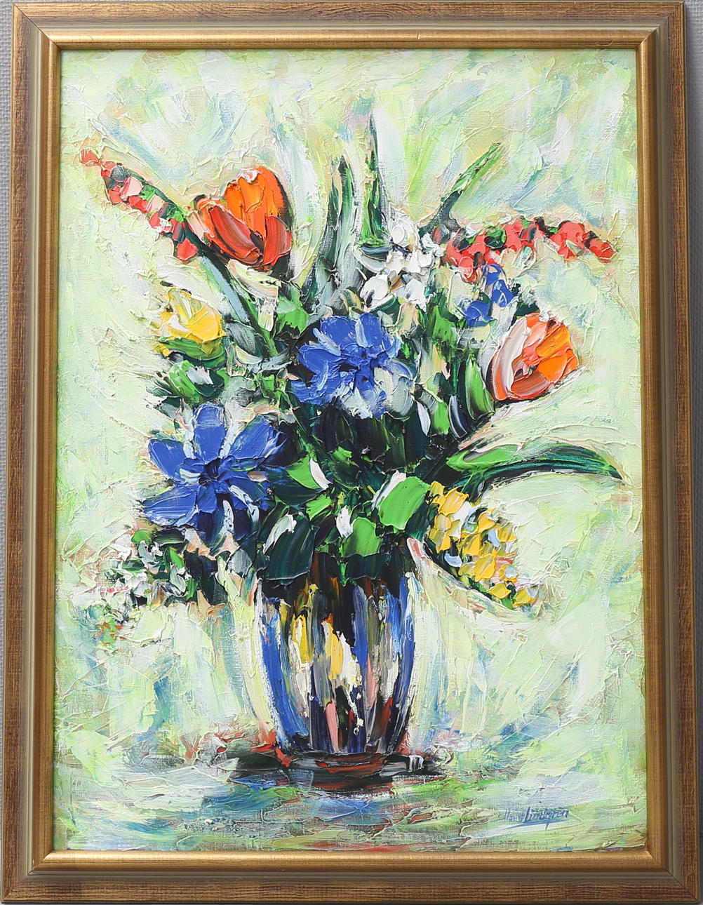 HANS LINDGREN. Stilleben. Olja på duk, signerad.