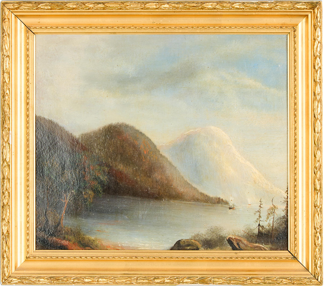 OKÄND KONSTNÄR. Landscape with ships.