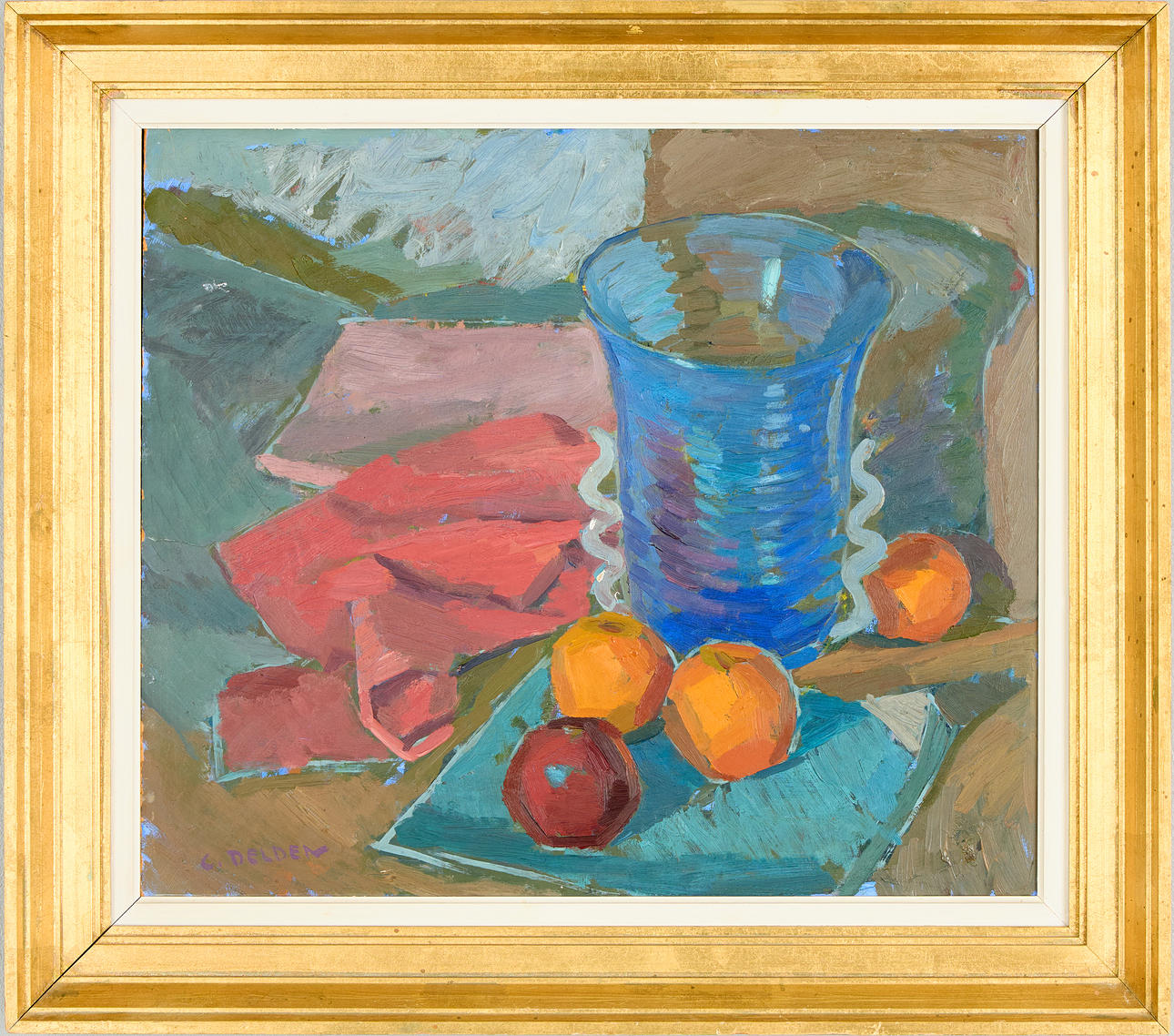 CARL DELDEN. Still life with fruit.