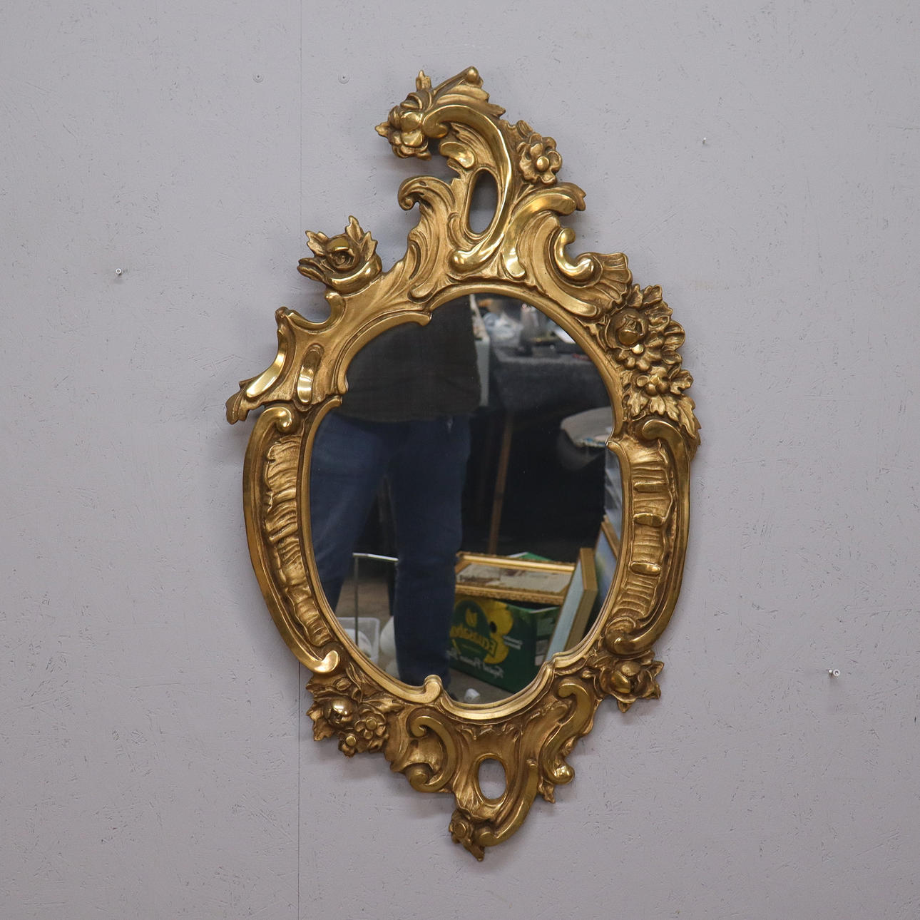 MIRROR, Rococo style, gilt frame, 20th century.
